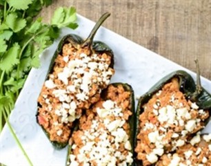 Tacos De Chile Poblano Relleno De Pollo Queso Fresco