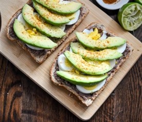 Black bean egg avocado toast